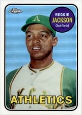 2019 Topps Complete Set Chrome Greatest Card Reprints Reggie Jackson #14 card