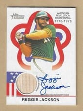 2025 Topps Heritage Bicentennial Autographed Relic Reggie Jackson #BAR-RJ card