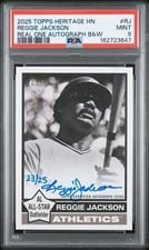 2025 Topps Heritage Real One Black and White Autographs Reggie Jackson #ROABW-RJ card