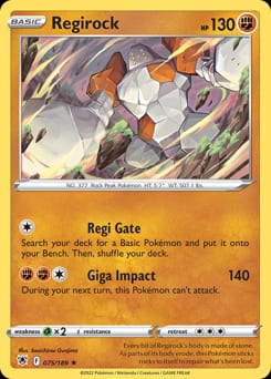2022 Astral Radiance Regirock #75 card