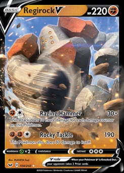 2020 Sword & Shield Regirock V #104 card