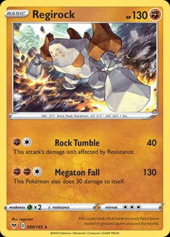 2020 Vivid Voltage Regirock #89 card