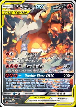 SM Black Star Promos Reshiram & Charizard-GX #SM201 card