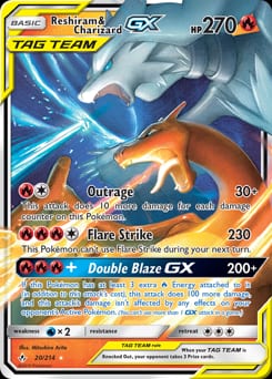 Unbroken Bonds Reshiram & Charizard-GX #20 card