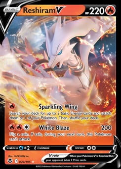 2022 Silver Tempest Reshiram V #24 card