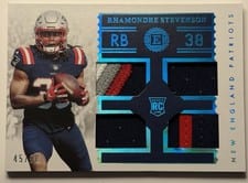 2021 Panini Encased Rookie Quad Memorabilia Rhamondre Stevenson #RTM-RS card