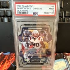 2022 Panini Playbook Signatures Rhamondre Stevenson #46 card