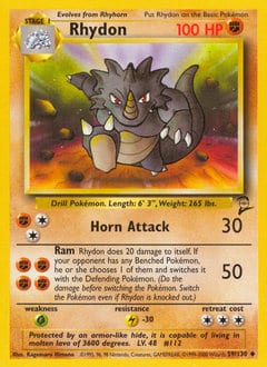 Base Set 2 Rhydon #59 card