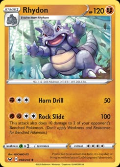 Sword & Shield Rhydon #98 card