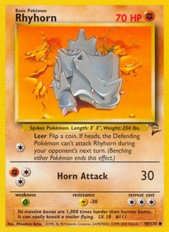 Base Set 2 Rhyhorn #90 card