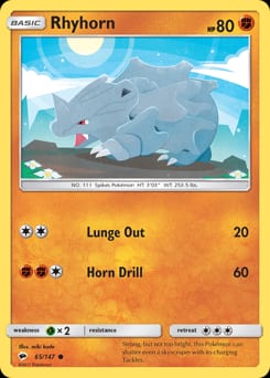 Burning Shadows Rhyhorn #65 card