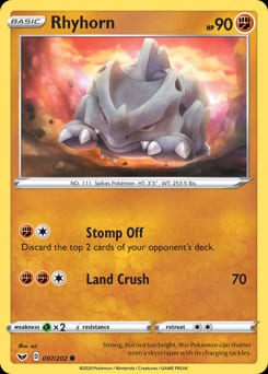 Sword & Shield Rhyhorn #97 card