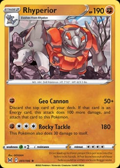 Lost Origin Rhyperior #91 card