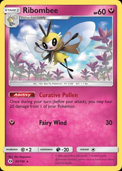 2017 Sun & Moon Ribombee #93 card