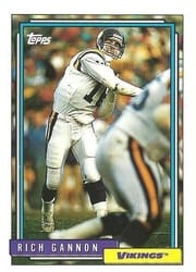 1992 Topps Base Set Rich Gannon #159 card