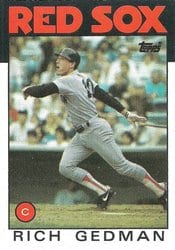 1986 Topps Base Set Rich Gedman #375 card