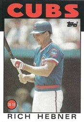 1986 Topps Base Set Rich Hebner #19 card