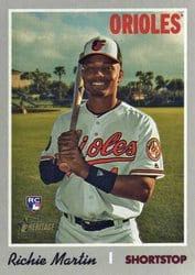 2019 Topps Heritage Base Set Richie Martin #532 card