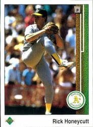 1989 Upper Deck Base Set Rick Honeycutt #278 card