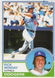 1983 Topps Base Set Rick Monday #63 card