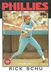 1986 Topps Base Set Rick Schu #16 card