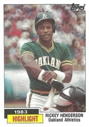1984 Topps Base Set Rickey Henderson #2 card