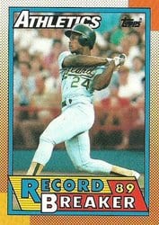 1990 Topps Base Set Rickey Henderson #7 card