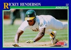 1991 Score Base Set Rickey Henderson #10 card