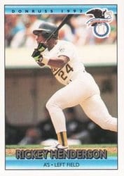 1992 Donruss Base Set Rickey Henderson #30 card