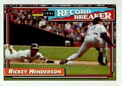 1992 Topps Base Set Rickey Henderson #2 card