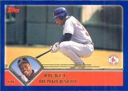 2003 Topps Base Set Rickey Henderson #72 card