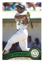2021 Topps Archives Base Set Rickey Henderson #279 card
