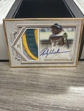 2022 Topps Definitive Collection Framed Autograph Patch Collection Rickey Henderson #FAC-RHE card