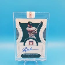 2023 Panini National Treasures Hall of Fame Signatures Rickey Henderson #8 card