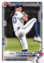 2021 Bowman Draft Base Set Ricky Tiedemann #BD-89 card