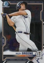 2021 Bowman Chrome Prospects Riley Greene #BCP-4 card
