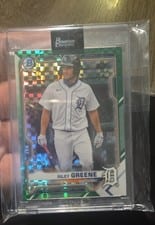 Riley Greene 2021 Bowman Chrome X Prospects Green X-Fractor card