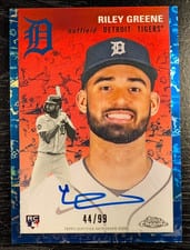 2023 Topps Chrome Platinum Anniversary Autographs Riley Greene #CPA-RG card