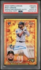 Riley Greene 2023 Topps Chrome Radiating Rookies Autographs card