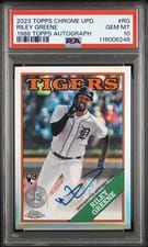 2023 Topps Chrome Update 1988 Topps Baseball Autographs Riley Greene #88CA-RG card