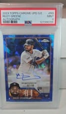 2023 Topps Chrome Update Sapphire Edition Autographs Riley Greene #USA-RG card