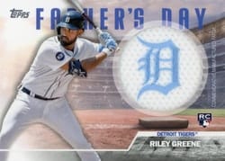 2023 Topps Father's Day Commemorative Team Patches Riley Greene #FD-RG card