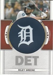 2023 Topps Team Logo Manufactured Patches Riley Greene #TLP-RG card
