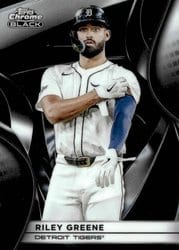 2025 Topps Chrome Black Base Set Riley Greene #108 card