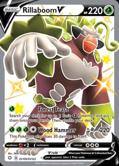 Shining Fates Shiny Vault Rillaboom V #SV105 card