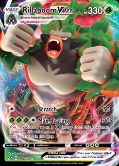 2020 Rebel Clash Rillaboom VMAX #18 card