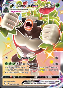 Shining Fates Shiny Vault Rillaboom VMAX #SV106 card