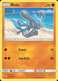 2017 Burning Shadows Riolu #70 card
