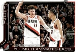 2025-26 Topps Base Set Rip City Duo Shines: Young Teammates Excel #289 card