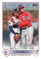 2022 Topps Update Base Set Rivalry Love (Juan Soto / Ozzie Albies) #US310 card